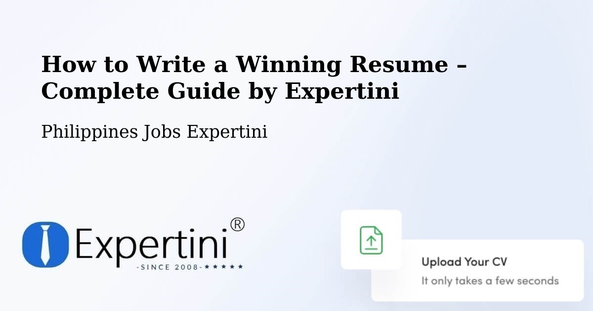 Resume Writing Guide for Job Seekers – Taguig - Taguig, Philippines Jobs Expertini